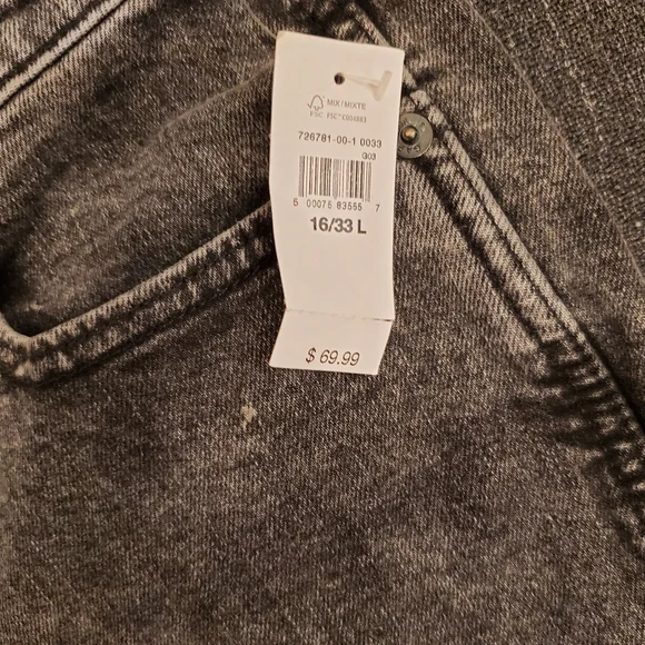 Gap High Rise Vintage Slim Jeans Black Wash 16/33L $70 NWT - Picture 5 of 7